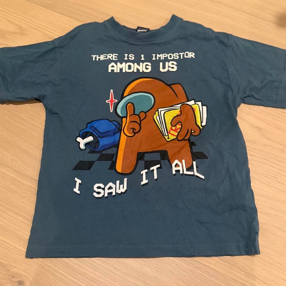 Zara Among Us blue t-shirt Size 8-9 years